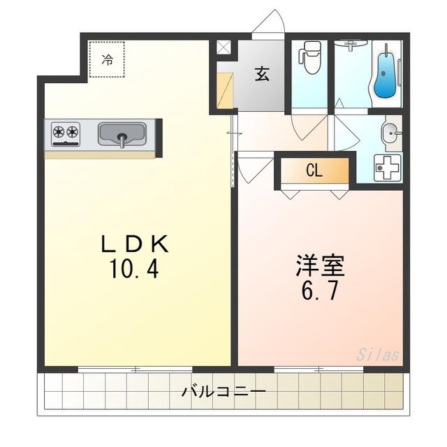 プランドール大手(1LDK/1階)の間取り写真
