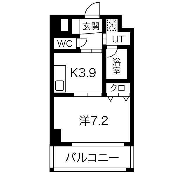 DOLCE VITA 新大阪(1K/6階)の間取り写真