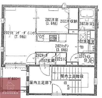 マルベリーカーサ(1LDK/2階)の間取り写真