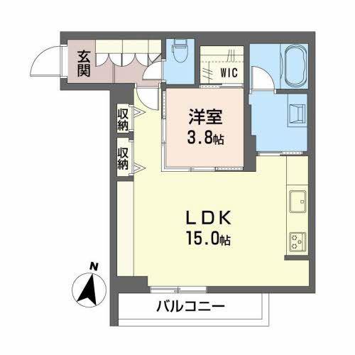 ディマーネII(1LDK/2階)の間取り写真