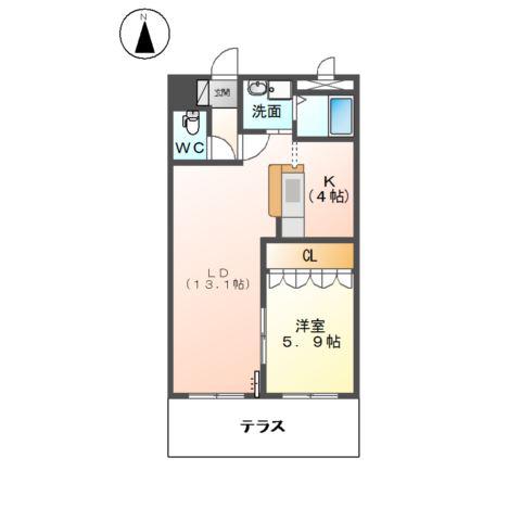 レオナ緑丘(1LDK/1階)の間取り写真