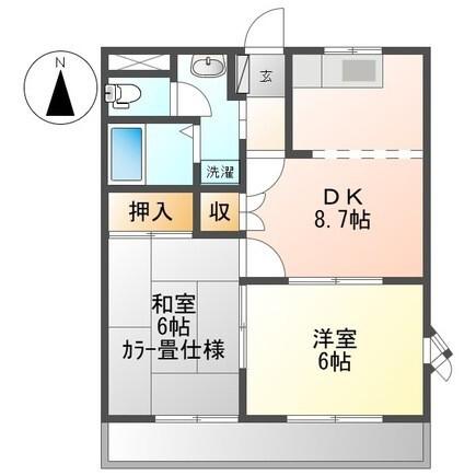 ビューエバー(2LDK/2階)の間取り写真