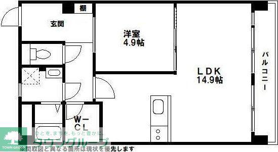 プリオール長丘(1LDK/1階)の間取り写真
