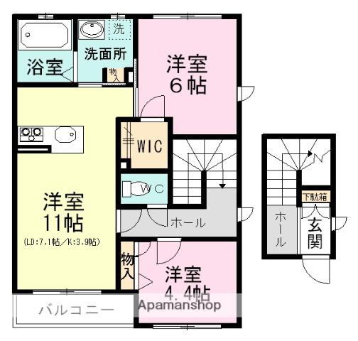 SYAメゾン(2LDK/2階)の間取り写真