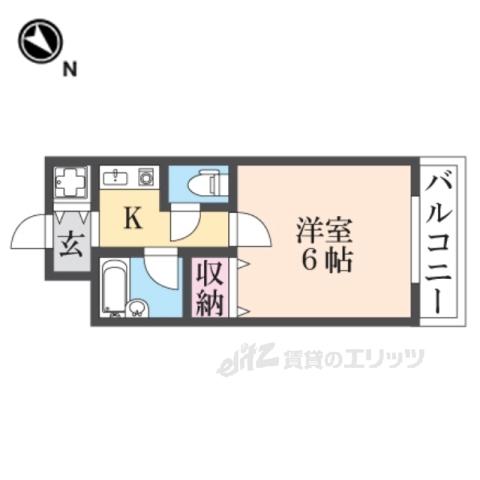 コモ・エルニド(1K/4階)の間取り写真