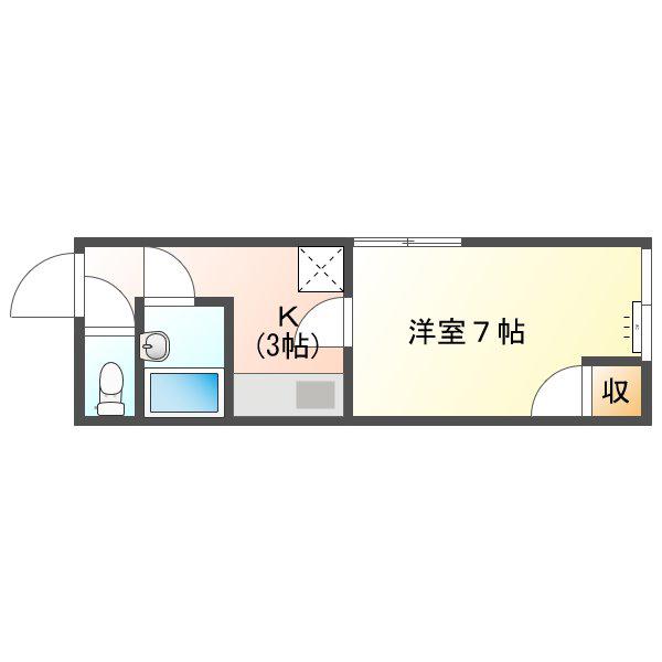 新天ハウス(1K/1階)の間取り写真