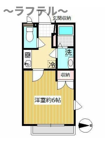 コモド狭山ヶ丘(1K/2階)の間取り写真