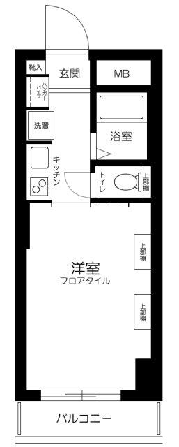 サンセール神楽坂(ワンルーム/2階)の間取り写真