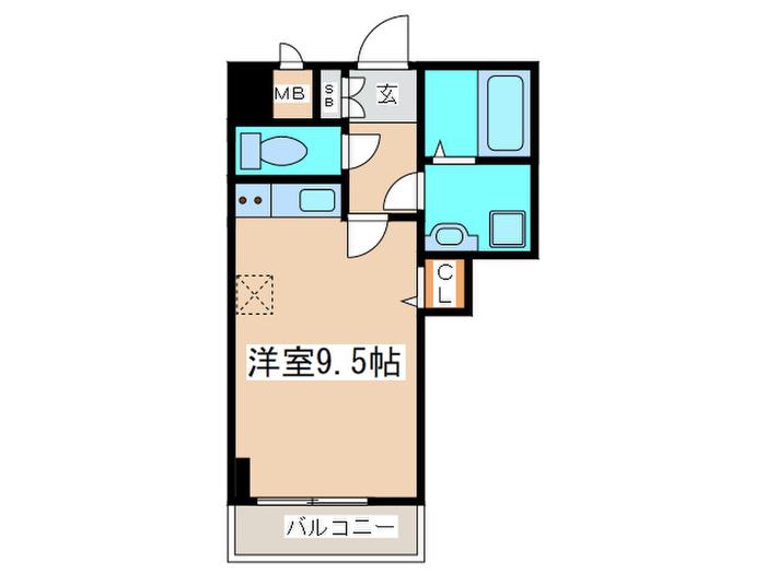 KT-1ST(ワンルーム/3階)の間取り写真