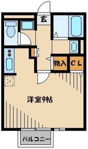 アムール(ワンルーム/2階)の間取り写真