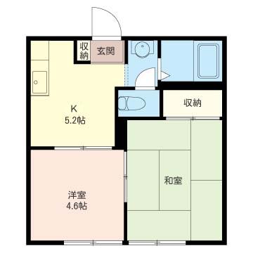 ハイツ大野屋 B(2K/1階)の間取り写真