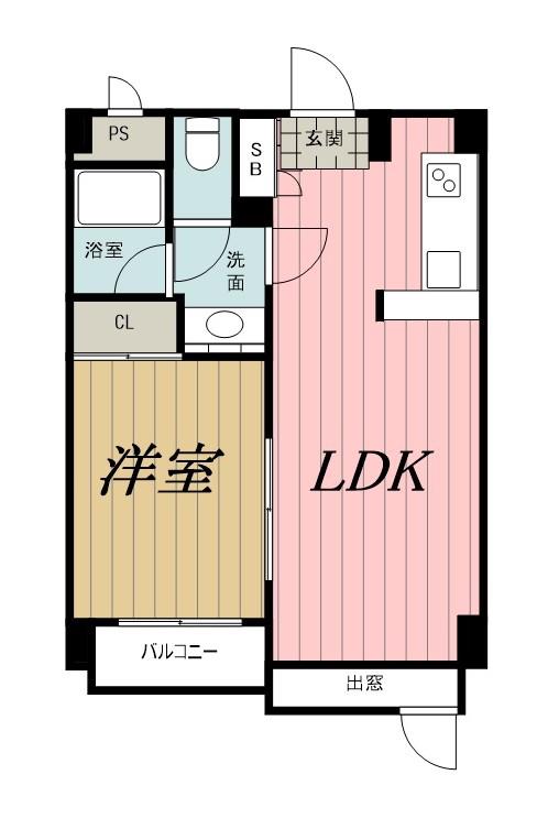 フラッツ100(1LDK/6階)の間取り写真