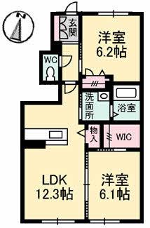 グランフォート(2LDK/1階)の間取り写真