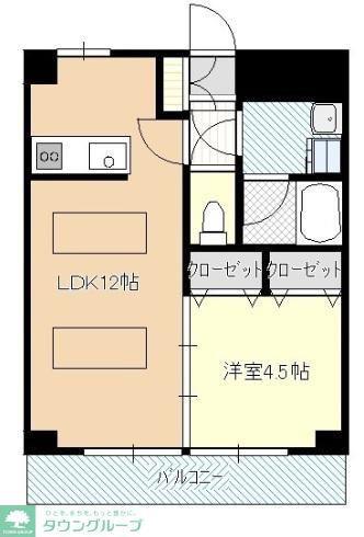 ルネス東海岸(1LDK/1階)の間取り写真