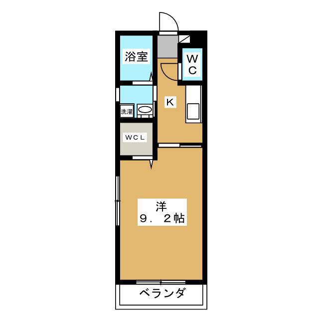 エムザKV(1K/1階)の間取り写真