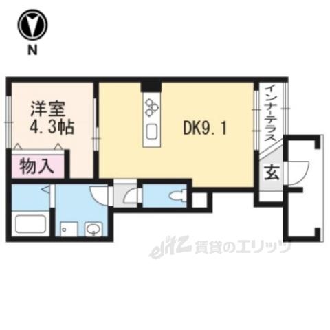 ベル・グラース(1LDK/1階)の間取り写真