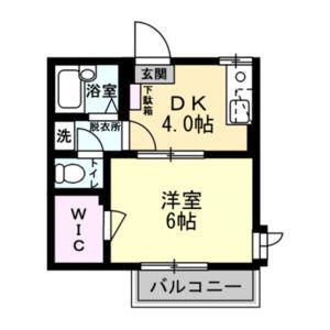 ステーションハウスB棟(1DK/1階)の間取り写真