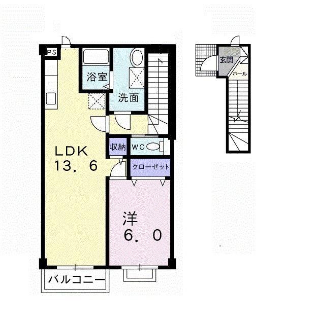 CASA AVANTI(1LDK/2階)の間取り写真