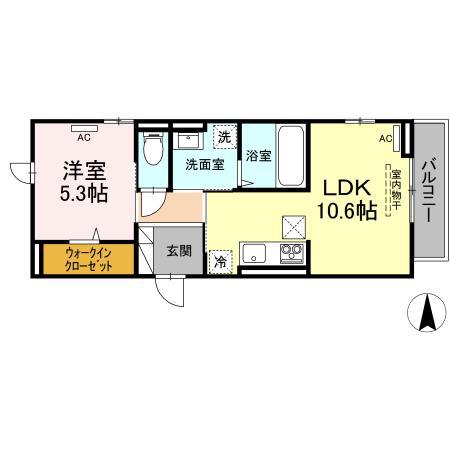 アル・ソーレ佐古(1LDK/1階)の間取り写真