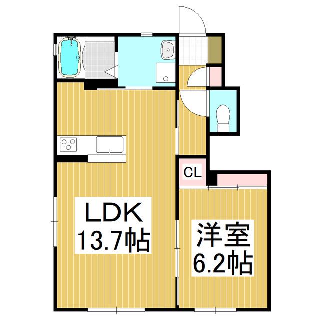 シャーメゾンクレイドル(1LDK/1階)の間取り写真