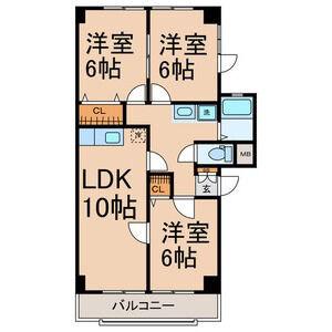 ファミール柴田(3LDK/3階)の間取り写真