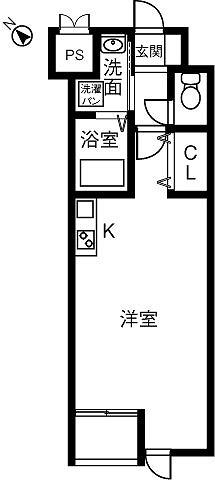 楠木の森(ワンルーム/2階)の間取り写真