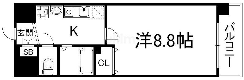 KDXレジデンス西大路(1K/10階)の間取り写真