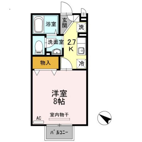 サンビュー4(1K/1階)の間取り写真