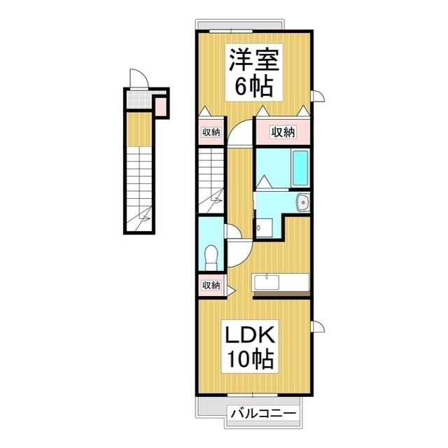 シャン・ド・フロール(1LDK/2階)の間取り写真