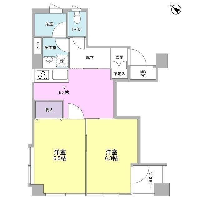 エミネンス本駒込(2K/2階)の間取り写真