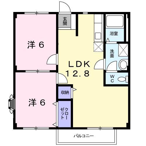 アーバンスクエアIV(2LDK/1階)の間取り写真