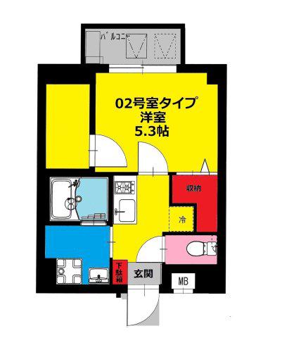 BCASA FORZA 南砂(1SK/2階)の間取り写真