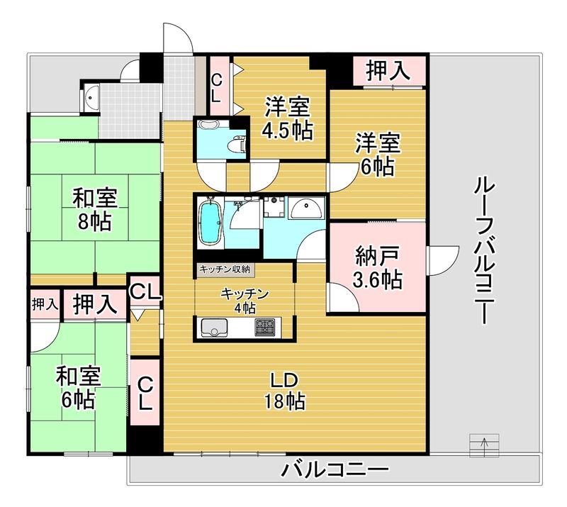 パーセントプラス高宮(5SLDK/5階)の間取り写真