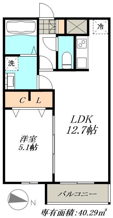 CHERIM桜本町LEGACY(1LDK/3階)の間取り写真
