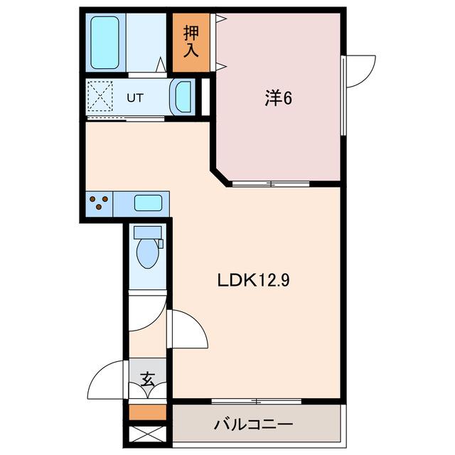 ゼクシア光洋(1LDK/1階)の間取り写真