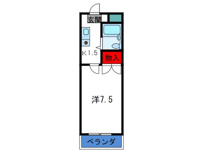 エクセルハイツ西浦(1K/1階)の間取り写真