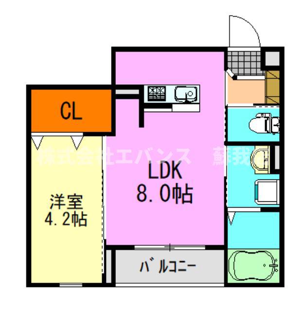 ROBOT HOME 亥鼻II(1LDK/3階)の間取り写真