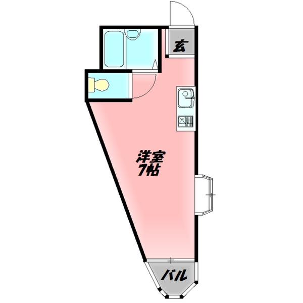 紅屋町グリーンハイツ(ワンルーム/4階)の間取り写真