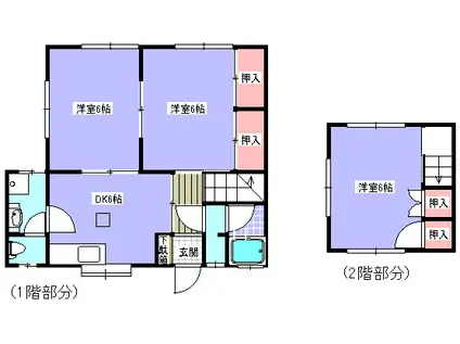 朝霧アパート(3DK/1階)の間取り写真