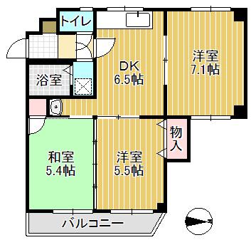 ル・シェール(3DK/3階)の間取り写真