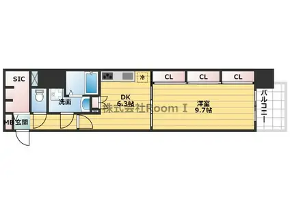 プレサンス堺筋本町駅前(1DK/4階)の間取り写真