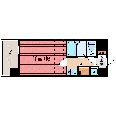 リーガル新神戸(1K/2階)の間取り写真