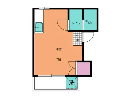 ストークハイツ山口(ワンルーム/2階)の間取り写真