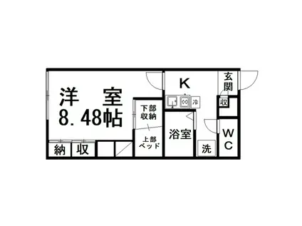 レオパレス宝福(1K/2階)の間取り写真