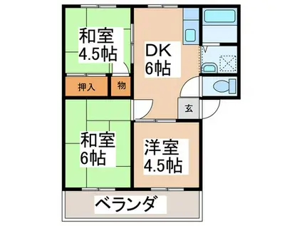 パナホーム京谷(3DK/1階)の間取り写真