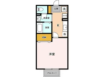 コスモス(1K/1階)の間取り写真