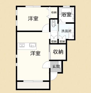 ECLASS(1LDK/1階)の間取り写真