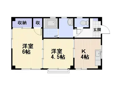 ブロンメゾン田中(2K/3階)の間取り写真