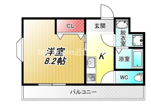 ルミエール八尾駅前(1K/9階)の間取り写真