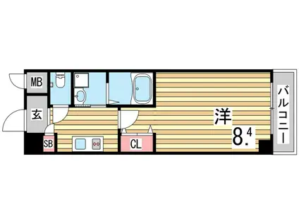 ビエラコート須磨(1K/2階)の間取り写真